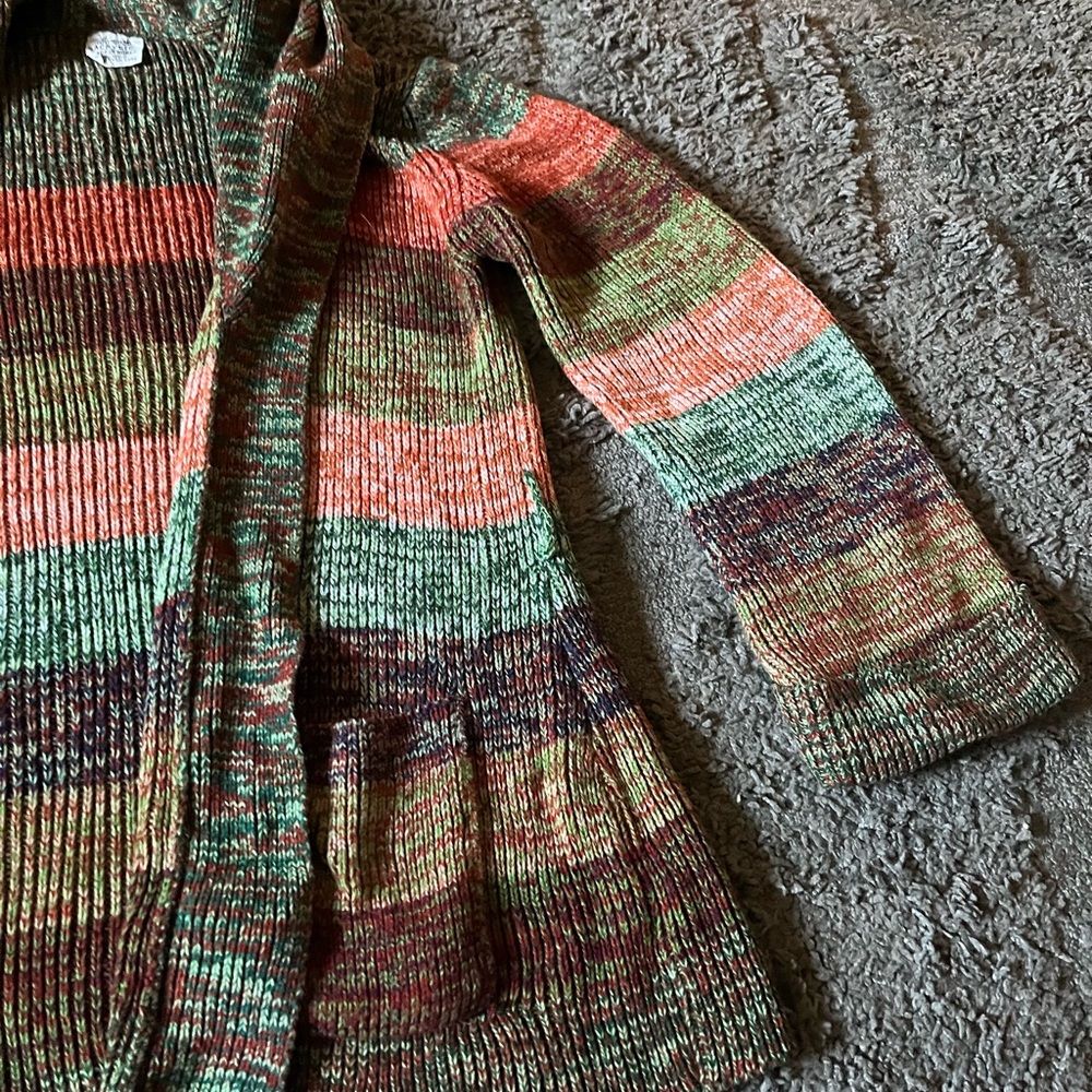 Multicolored Knit Cardigan Sweater with Pockets‎ Size M - Picture 3 of 5